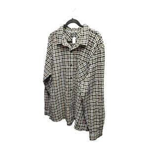 IMAN Black and White Plaid Button Down Shirt